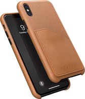 Apple iPhone X Hoesje - Bugatti - Londra Serie - Echt Leer Backcover - Cognac - Hoesje Geschikt Voor Apple iPhone X