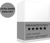 Droomtextiel® Splittopper Molton Matrasbeschermer hoeslaken Katoen Stretch Lits-Jumeaux 160x200/210/220 cm - 210gr Hoogwaardige kwaliteit - Single split -