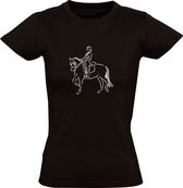 Paardrijden | Dames T-shirt | Zwart | Horse Riding | Dierendag | Manege | Pony | Trekking