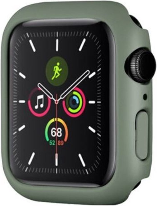 Strap-it PC Case bescherming - Geschikt voor Apple Watch case 40 mm- Hoesje geschikt voor Apple Watch 4/5/6/SE case - Mat groen - iWatch cover voor maat 40 mm