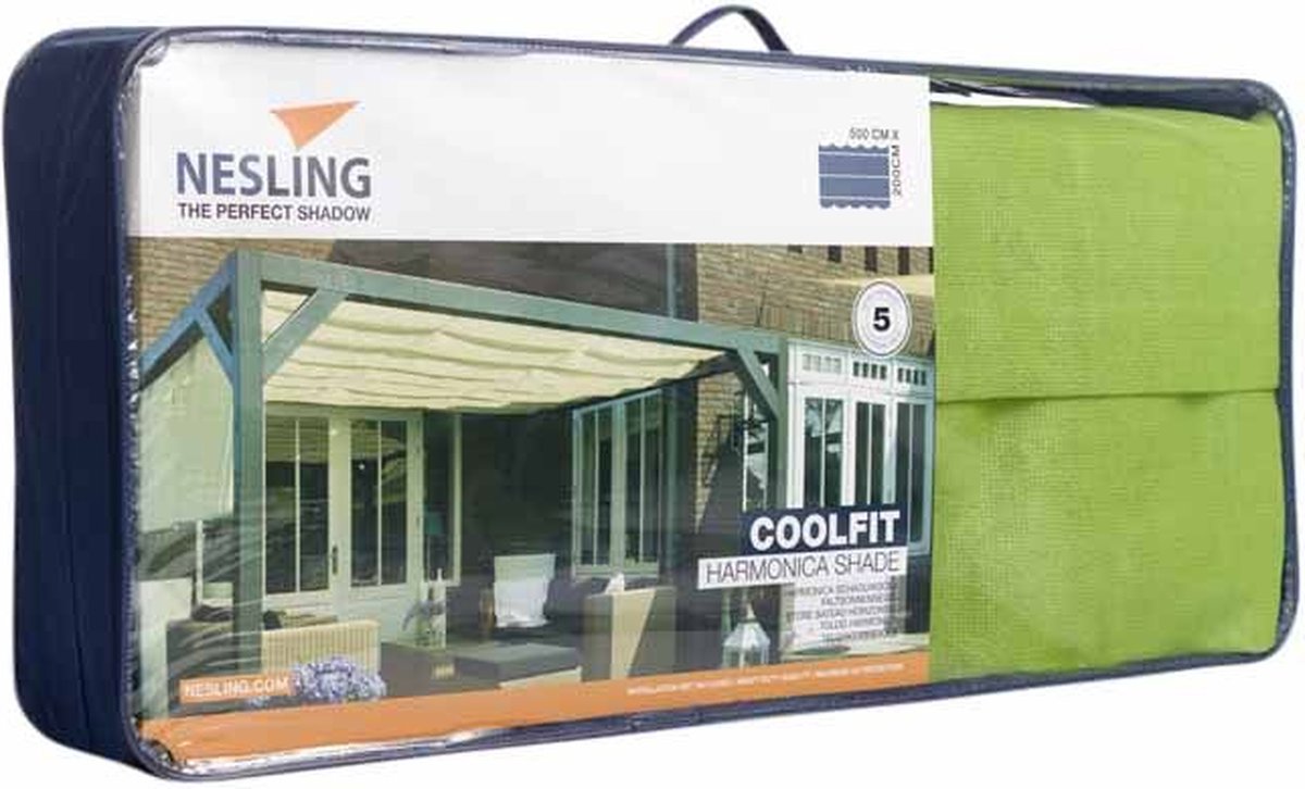 Nesling Coolfit voile d'ombrage rétractable, B200xL500cm, Vert citron