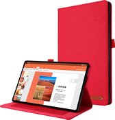 Case2go - Étui pour tablette adapté au Realme Pad - Motif en tissu - Étui de livre - 10,4 pouces - Rouge