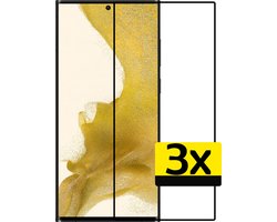 Screenprotector - Geschikt voor - Samsung S22 Ultra - Screenprotector Glas Full Cover - Screenprotector Geschikt voor Samsung Galaxy S22 Ultra Screenprotector Full Cover - 3 Stuks