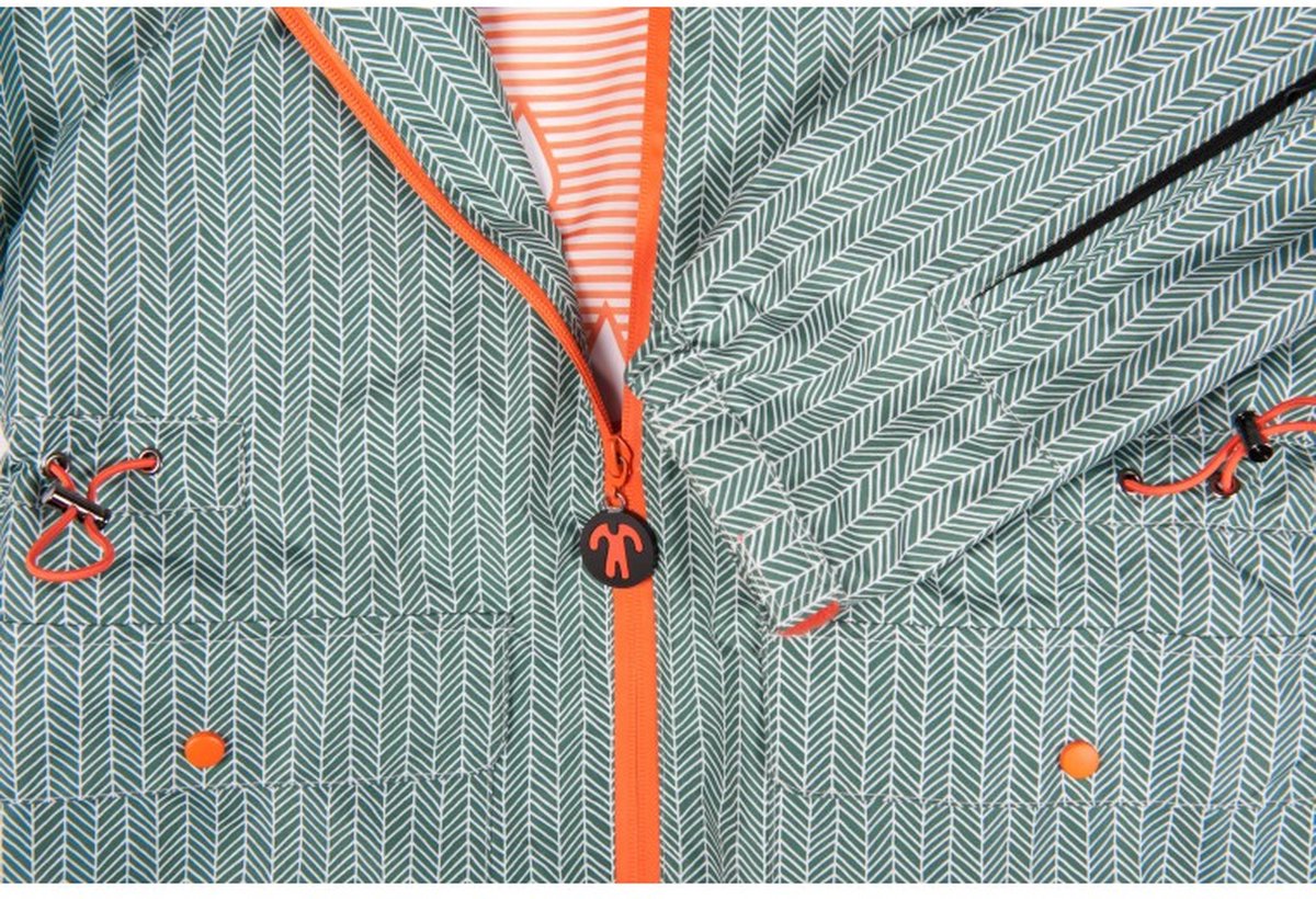 Ducksday - regenjas voor dames halflang - waterdicht - Manu - Small - Reflectoren - Aanpasbaar - Recycled Polyester - Dubbele rits — afbeelding 3