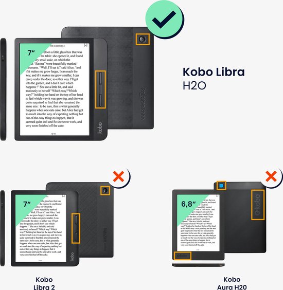 kwmobile e-reader hoesje geschikt voor Kobo Libra H2O hoes - Ereader flip case met standaard - E reader cover van kunstleer - In donkerblauw van Merkloos — afbeelding 4
