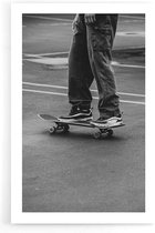 Walljar - Skater Boy - Zwart wit poster.