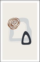 Walljar - Swirl Shape - Muurdecoratie - Poster met lijst