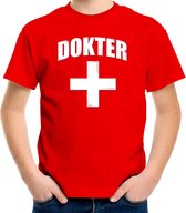 Dokter met kruis verkleed t-shirt rood voor kinderen - arts carnaval / feest shirt kleding / kostuum L (146-152)