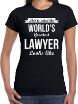 Worlds greatest lawyer cadeau t-shirt zwart voor dames - Cadeau verjaardag t-shirt advocaat 2XL