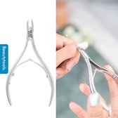 BeautyTools Professionele Nagelriem Knipper - Vellentang voor Nagelriemen (Cuticle cutter) - Manicure tang - Uitgestoken snijvlak 3 mm - INOX (NN-0188)