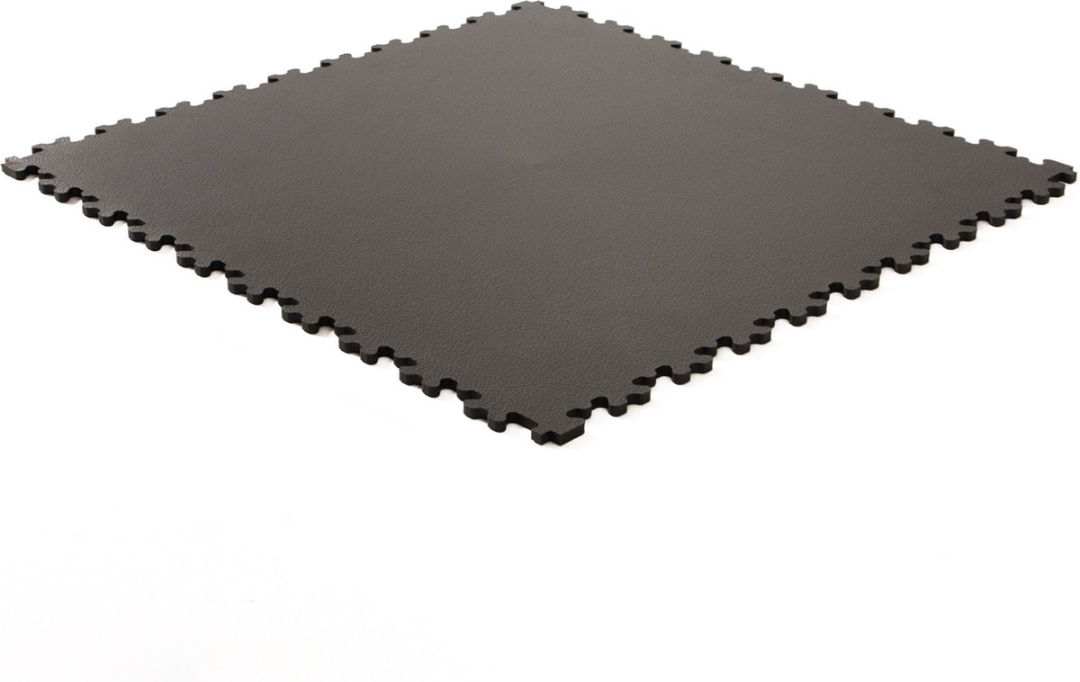 Rubbermagazijn - PVC kliktegel hamerslag zwart - Set 40 stuks - 50x50cm - Dikte 4mm - winkel