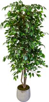 Kamyra® Ficus Kunstplant - Nep Planten Ficus Groot - Plant Voor Binnen En Buiten - Decoratie - Duurzaam - 180 × 70 cm