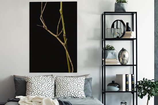 Tableau sur toile Phasme assis sur une branche - 90x140 cm - Décoration murale