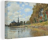 Canvas Schilderij Zaandam - Schilderij van Claude Monet - 90x60 cm - Wanddecoratie