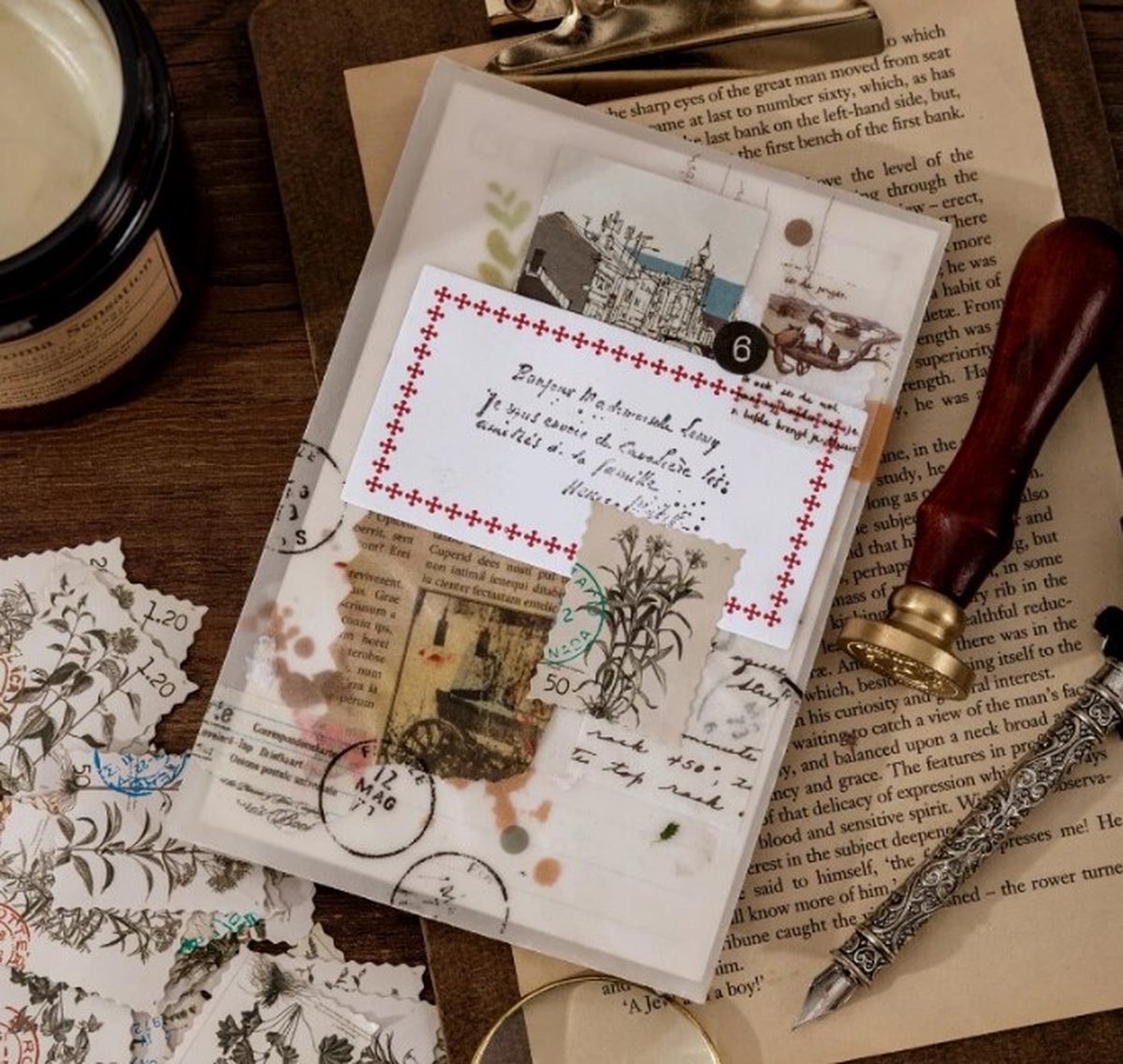 46 Stickers Botanicum - Thema Botanische Postzegel Met Stempel - E090 - Stickerdoosje - Voor Scrapbook Of  Bullet Journal - Agenda Stickers - Decoratie Stickers — afbeelding 3