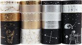Set van 20 -  Verschillende Rolletjes Washi- Tape - Cosmic Fantasy - Masking Tape -  Retro Goudfolie  - Dagboek Washi Tape - Album -  Decoratie Stickers