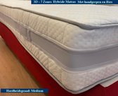 2-Persoons BAMBOO Matras -POCKET HYBRID 7 ZONE 21 CM - 3D - Met handgrepen en Biez  - Gemiddeld ligcomfort - 180x210/21