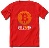 BTC Wave - Crypto T-Shirt Kleding Cadeau | Dames / Heren / Unisex | Bitcoin / Ethereum shirt | Grappig Verjaardag kado | BTC Tshirt Met Print | - Rood - XL