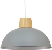 C-Création® Mamuto - Hanglamp - Metaal - Hout - Grijs - Woonkamer - Keuken - Slaapmkamer - Hal