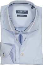 Ledub modern fit overhemd - lichtblauw twill (contrast) - Strijkvrij - Boordmaat: 40
