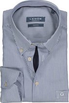 Ledub modern fit overhemd - donkerblauw met wit gestreept (contrast) - Strijkvrij - Boordmaat: 41