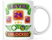 Verjaardag Mok level 24 unlocked | Verjaardag cadeau | Grappige Cadeaus | Koffiemok | Koffiebeker | Theemok | Theebeker