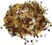 Glas kralen mix goud / bruin, Darice, +/- 40 gram