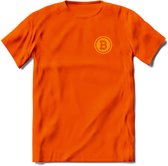 Bit-Coin - Crypto T-Shirt Kleding Cadeau | Dames / Heren / Unisex | Bitcoin / Ethereum shirt | Grappig Beleggen Verjaardag kado | Tshirt Met Print | - Oranje - 3XL