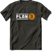 Plan B - Crypto T-Shirt Kleding Cadeau | Dames / Heren / Unisex | Bitcoin / Ethereum shirt | Grappig Verjaardag kado | Tshirt Met Print | - Donker Grijs - L