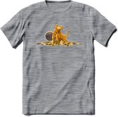 Bitcoin Bull - Crypto T-Shirt Kleding Cadeau | Dames / Heren / Unisex | Bitcoin / Ethereum shirt | Grappig Verjaardag kado | Tshirt Met Print  Prijs - Donker Grijs - Gemaleerd - XL