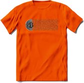 Blockchain - Crypto T-Shirt Kleding Cadeau | Dames / Heren / Unisex | Bitcoin / Ethereum shirt | Grappig Verjaardag kado | BTC Tshirt Met Print | - Oranje - L