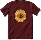Bitcoin Coin - Crypto T-Shirt Kleding Cadeau | Dames / Heren / Unisex | Bitcoin / Ethereum shirt | Grappig Verjaardag kado | BTC Tshirt Met Print | - Burgundy - XXL