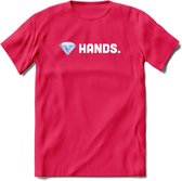 Daimond Hands - Crypto T-Shirt Kleding Cadeau | Dames / Heren / Unisex | Bitcoin / Ethereum shirt | Grappig Verjaardag kado | BTC Tshirt Met Print | - Roze - XXL