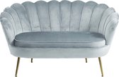 Shell Sofa gemaakt van fluweel lichtgrijs