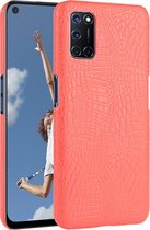 Mobigear Croco Telefoonhoesje geschikt voor OPPO A52 Hardcase Backcover Hoesje - Rood