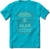 40 Jaar Legendarisch Gerijpt T-Shirt | Roest - Ivoor | Grappig Verjaardag Cadeau | Dames - Heren | - Blauw - XXL