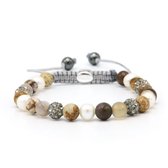 Karma armband 83698 Spiral Brown Elements XS (grey crystal)