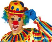 Ensemble de déguisement de Clown perruque colorée avec chapeau melon jaune à pois - Déguisements et accessoires clowns carnaval