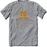 75 Jaar Legend T-Shirt | Goud - Zilver | Grappig Verjaardag Cadeau | Dames - Heren | - Donker Grijs - Gemaleerd - XXL