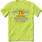 75 Jaar Legend T-Shirt | Goud - Zilver | Grappig Verjaardag Cadeau | Dames - Heren | - Groen - S