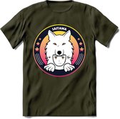 Saitama T-Shirt | Wolfpack Crypto ethereum Heren / Dames | bitcoin munt cadeau - Leger Groen - M