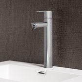 Badplaats Wastafelkraan Milaan XL - Chroom - Mengkraan met Montage Set en Slangen