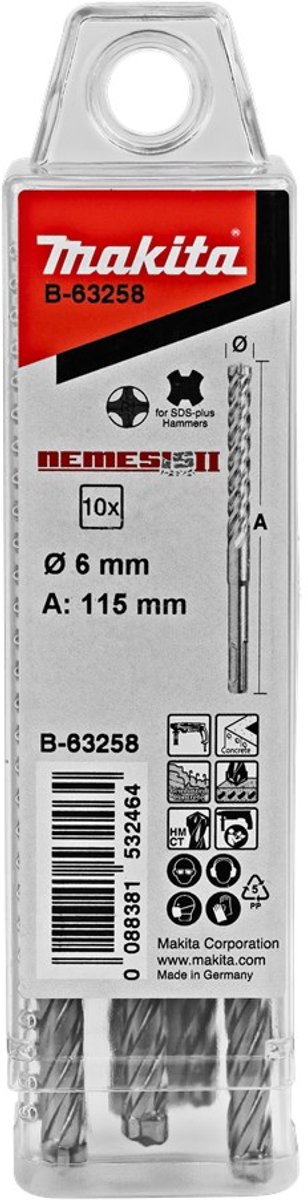 Makita P4S:SDS-Plus Boor 5X110mm 10St - B-63214