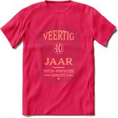 40 Jaar Legendarisch Gerijpt T-Shirt | Grijs - Ivoor | Grappig Verjaardag Cadeau | Dames - Heren | - Roze - L