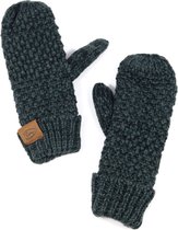 I'm Dutch Gebreide wanten dames gemêleerd donkergrijs - wanten met fleece voering