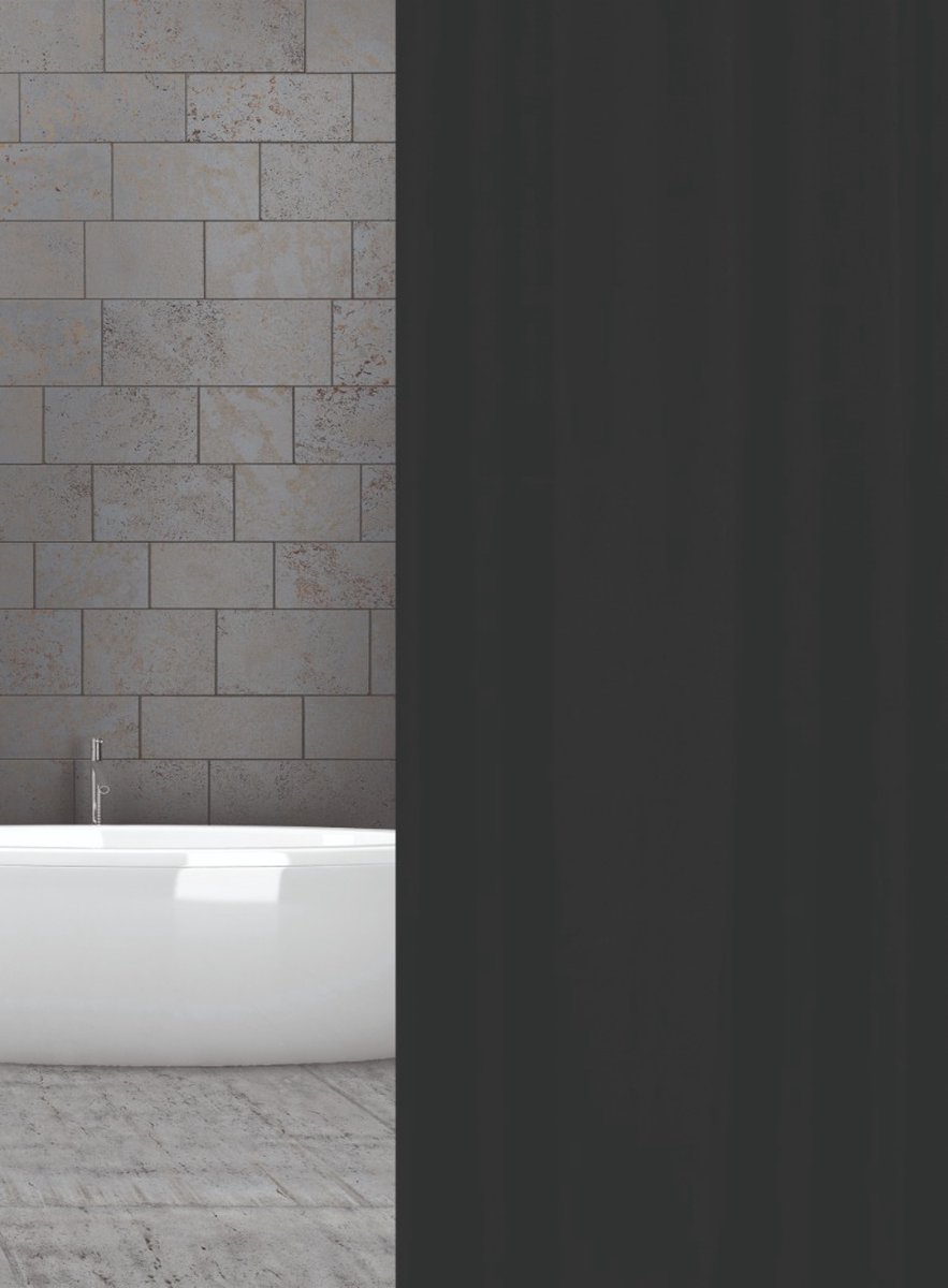 Douchegordijn 120cm breed X 240cm lang Polyester Zwart