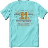 84 Jaar Legend T-Shirt | Goud - Zilver | Grappig Verjaardag Cadeau | Dames - Heren | - Licht Blauw - XXL