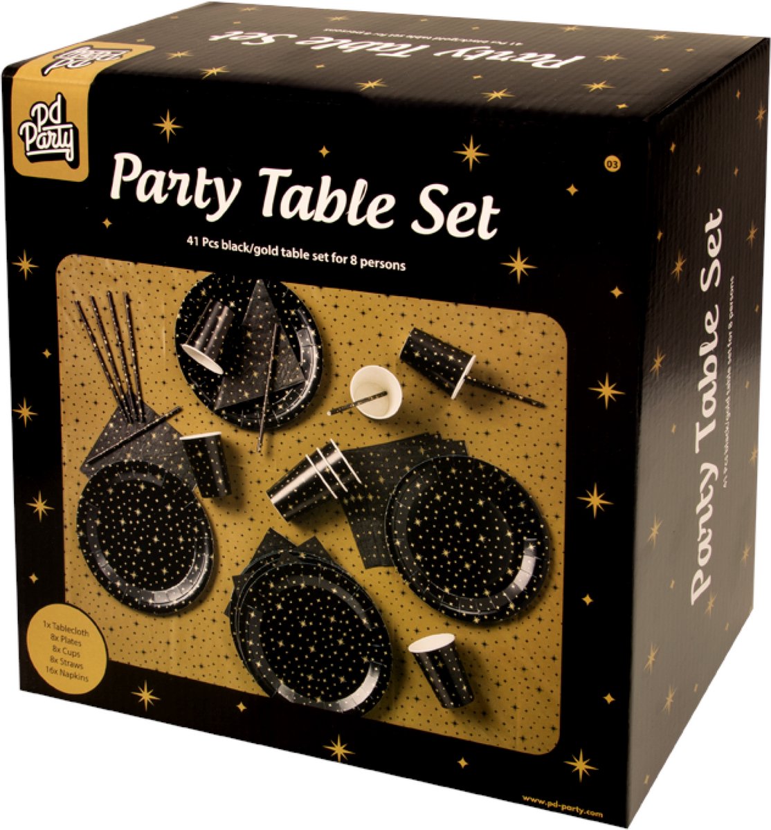 Party table set - Black/gold