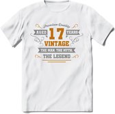 17 Jaar Legend T-Shirt | Goud - Zilver | Grappig Verjaardag Cadeau | Dames - Heren | - Wit - XXL