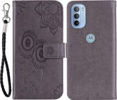 Motorola Moto G31 / G41 Hoesje - Coverup Uilen Book Case - Grijs